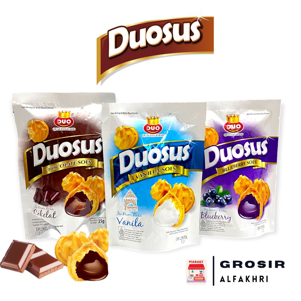 

DUOSUS KUE SUS KERING 35GR BLUEBERRY | VANILLA | COKELAT | KEJU
