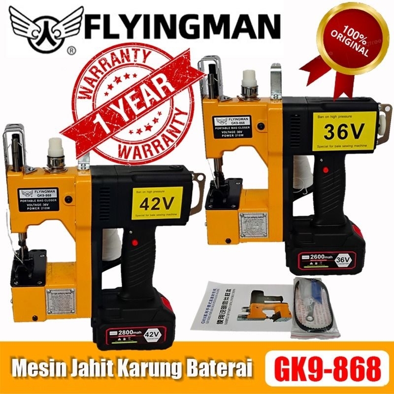 Mesin Jahit Karung Baterai ( FLYINGMAN ) Original & Baru