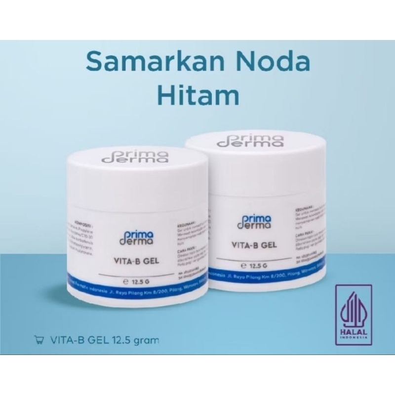Primaderma Vita B Gel - krim pemutih pencerah pelembab / flek / noda hitam / bekas jerawat - BPOM - 