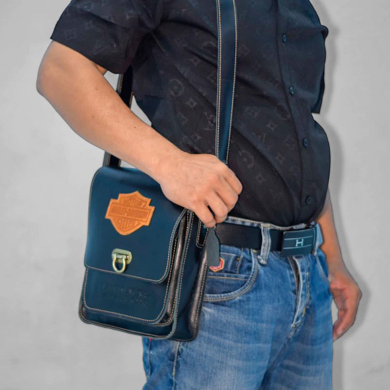 Tas selempang pria kulit asli-tas kerja pria kulit sapi asli