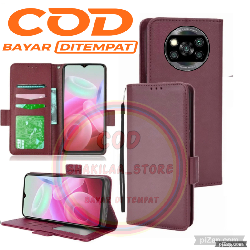 CASE HP POCO X3PRO - CASING DOMPET-FLIP COVER LEATHER-SARUNG HP