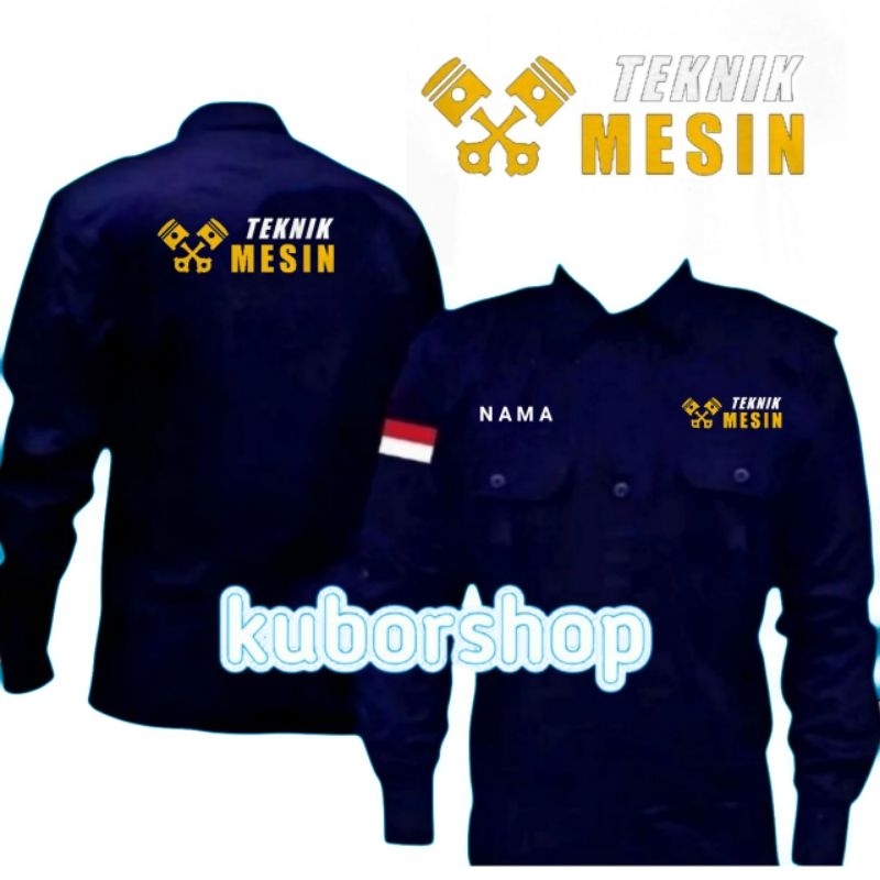 kemeja teknik mesin baju teknik mesin seragam teknik mesin full bordir