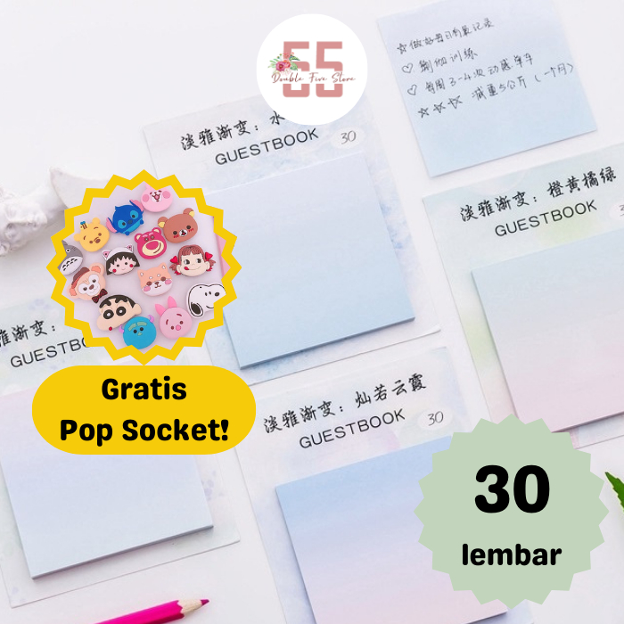 

Sticky Note Aesthetic Warna Gradasi Motif Polos - 058