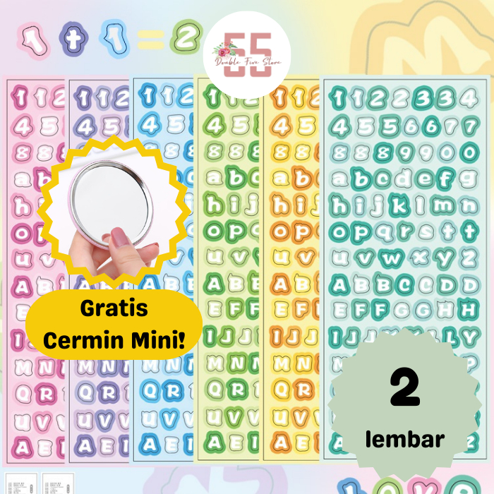 

Sticker Aesthetic Dekorasi Jurnal Scrapbook Warna Pastel Motif Huruf Angka - 066