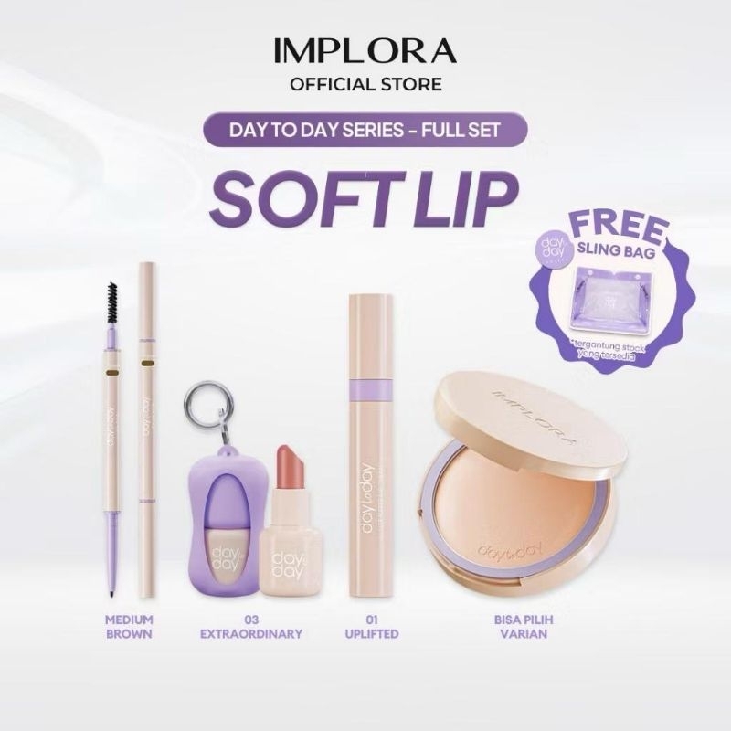 Implora Day to Day Series Full Set Soft Lip Bedak Padat 04 Honey