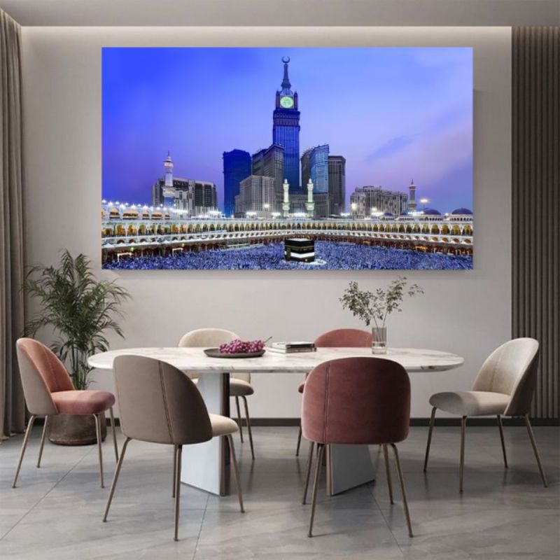 dekorasi rumah,KA'BAH MEKAH extra jumbo,70×50cm,100×70cm,150×100cm,200×100cm dan 70×50cm+bingkai,hia