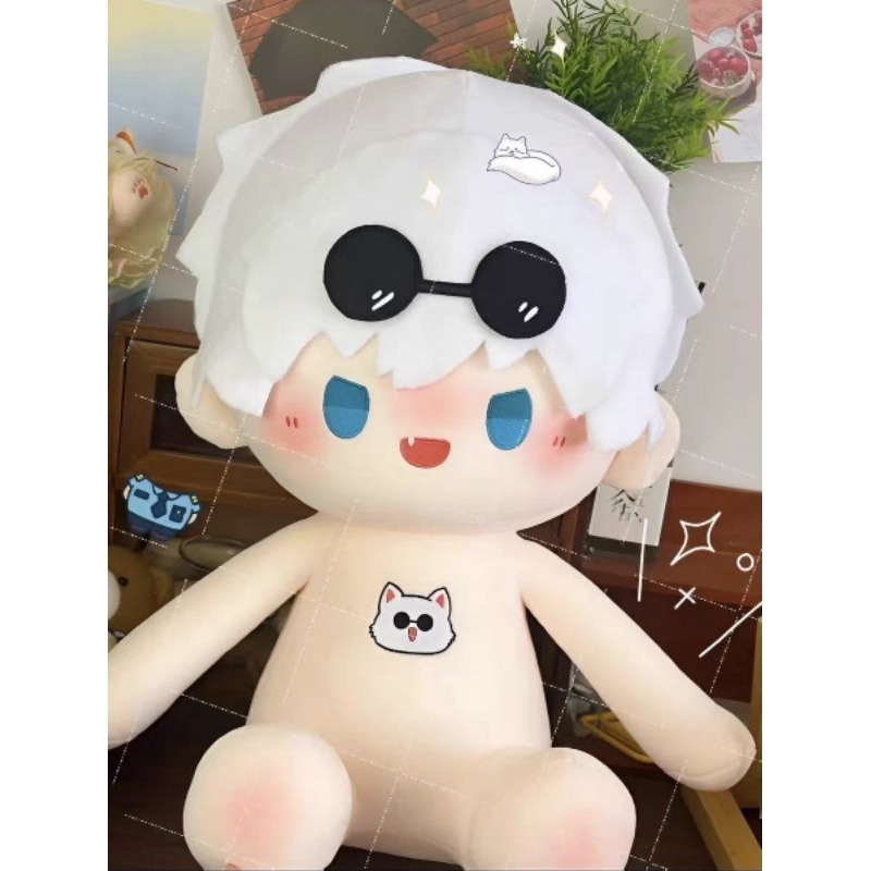 40CM Gojo Satoru Jujutsu No Kaisen Anime Big Nude Doll Import Cute Plush Doll Toys Gift Merchandise 