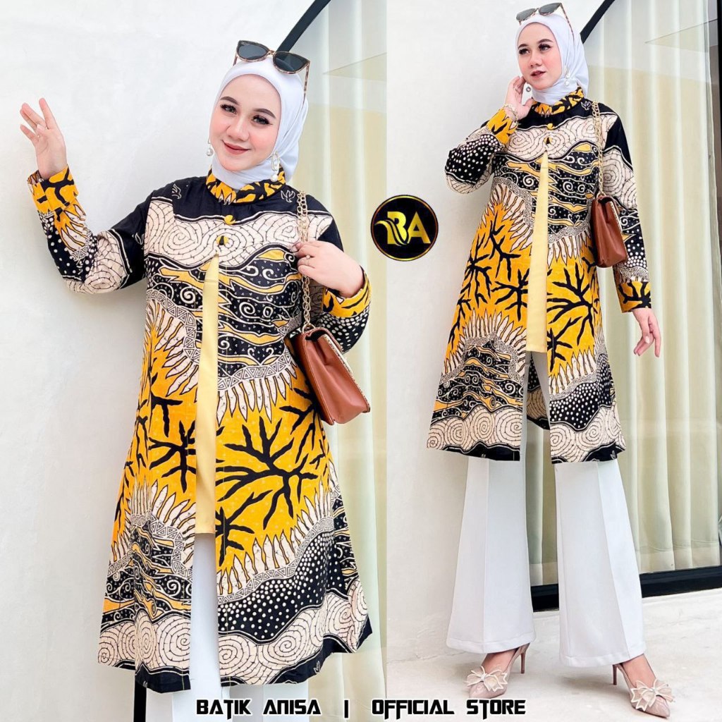 Laksita Collections Tunik Batik Wanita Modern Dress Batik Wanita Jumbo Baju Batik Wanita