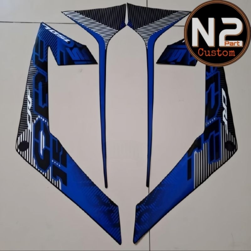 Stiker striping motor Honda CRF 150L 2022 hitam biru berkualitas