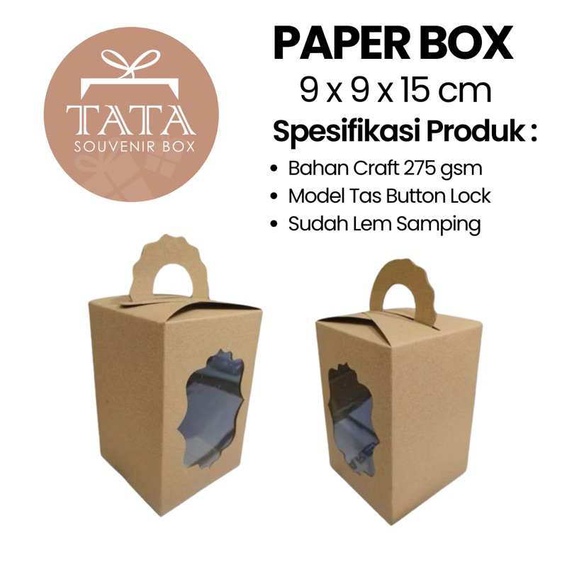 

Box souvenir 9 x 9 x 15 Craft (Min Order 5 Pcs)