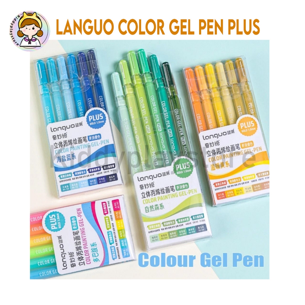 

Languo Quick Drying Marker Pen 6 Warna / Spidol Warna Cepat Kering / Spidol Cat Air Lukis