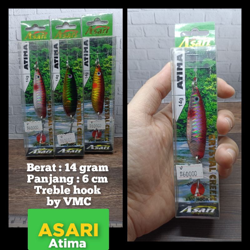 ASARI ATIMA 14GRAM / 6CM CRYSTAL CREEK SPINNER SPOON TROLLING FISHING LURE UMPAN GABUS UMPAN CASTING