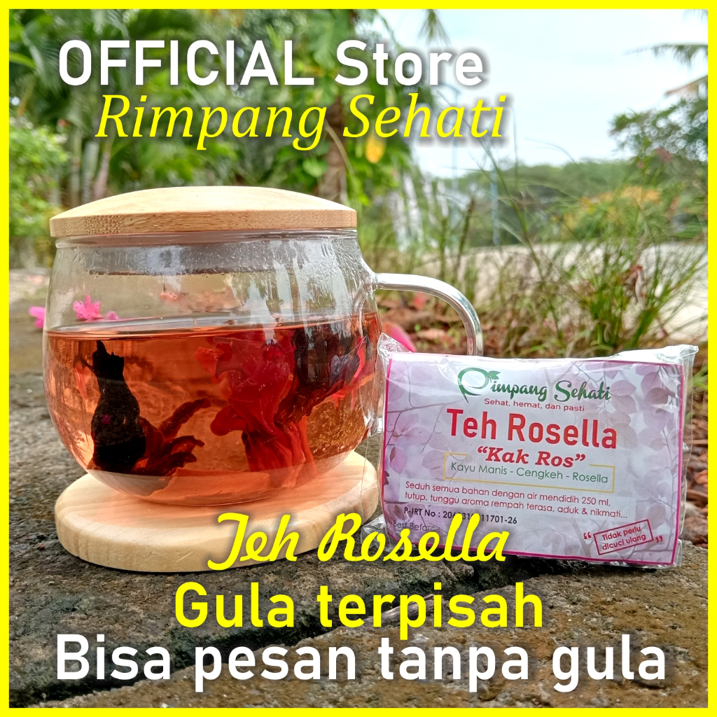 

Teh Bunga Rosella Merah Rosela ungu Rimpang Sehati Rempah Wedang Uwuh Rosella