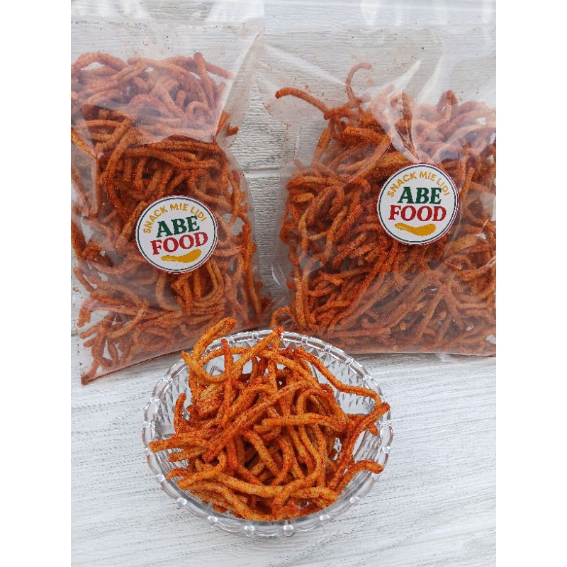 

Snack Keripik Kerupuk Mie Lidi Abe Food Pedas Gurih Renyah Rapuh