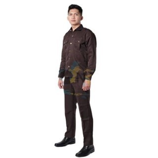 Mssashop stelan Seragam Safari PREMIUM Coklat pendek panjang/ Kemeja Safari / Seragam Safari Hitam/ 