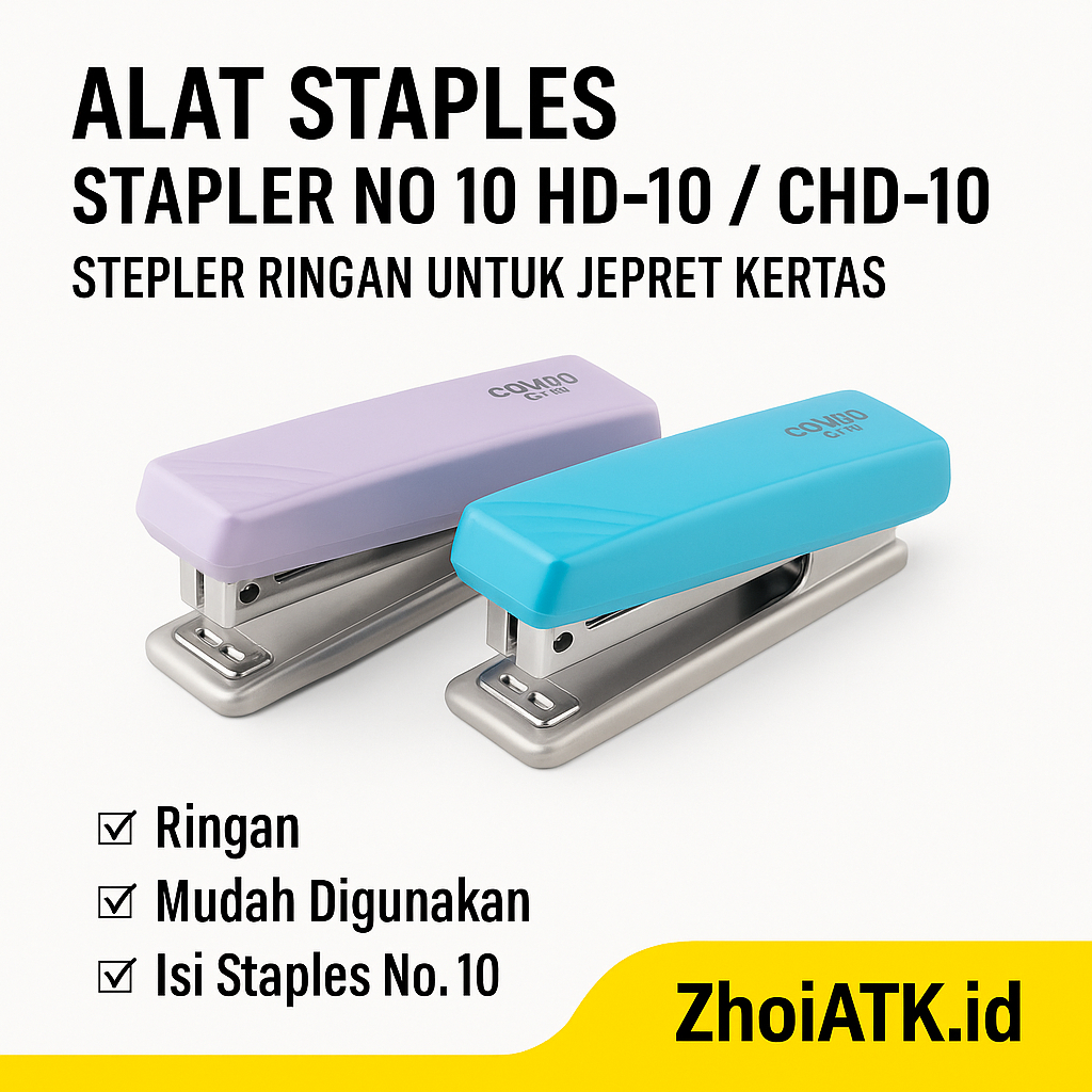 

ALAT STAPLES STAPLER NO 10 HD-10 / CHD-10 | STEPLER RINGAN UNTUK JEPRET KERTAS