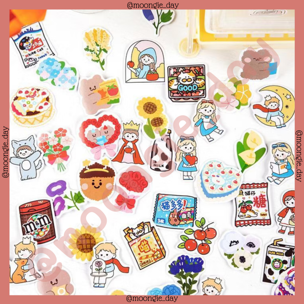 

45 PCS/BOX STIKER KERTAS TEMA PANGERAN DAN HEWAN PRINCE AND CUTE ANIMAL BULLET JURNAL DIY DIARY LUCU MURAH