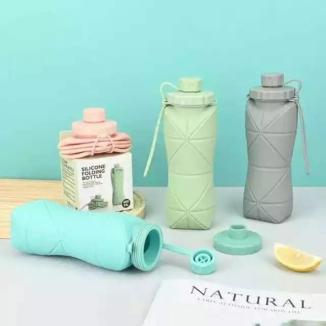 Botol Air Lipat Silikon Portabel Reusable Botol Air Olahraga Lipat Botol Air Lipat Botol Origami