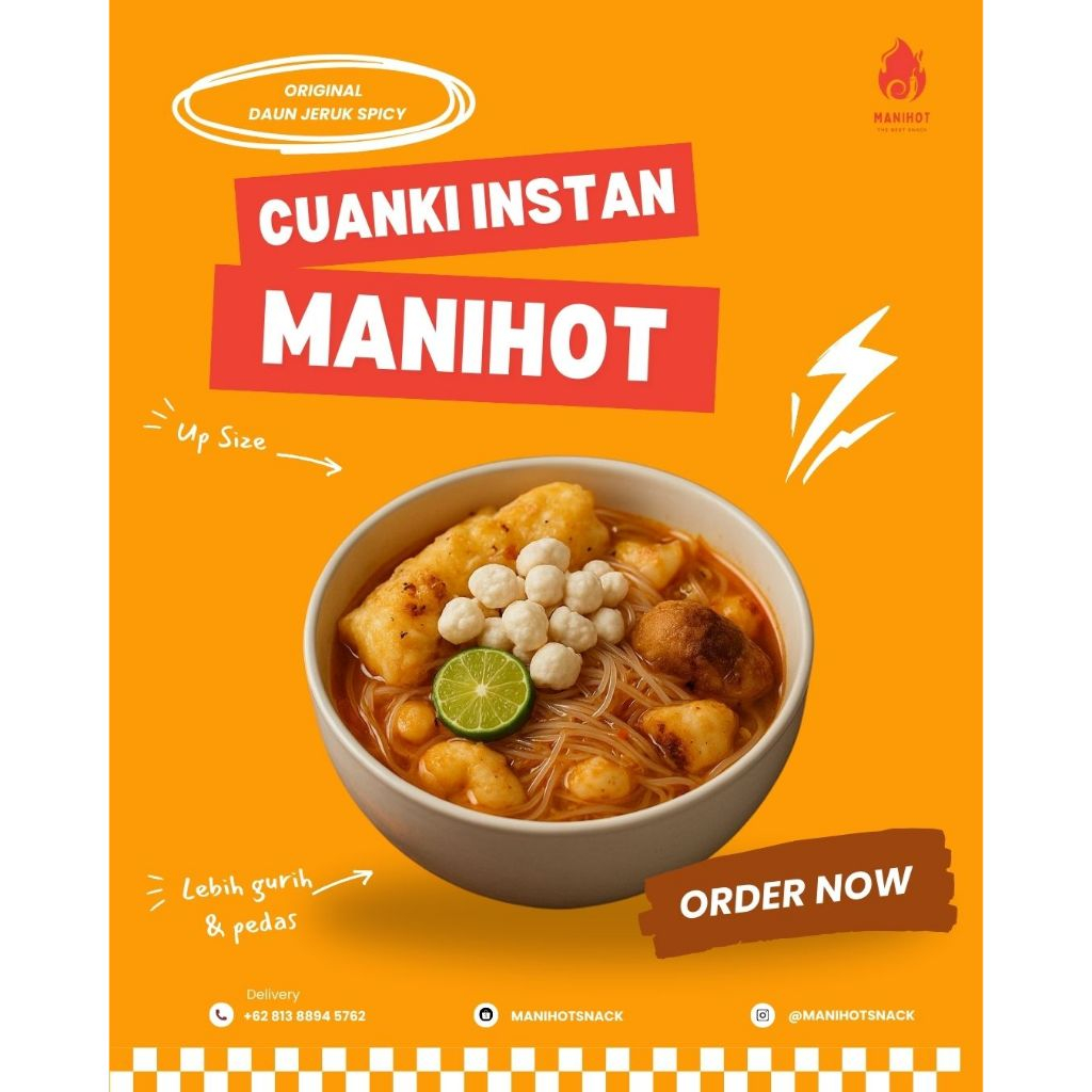 

Cuanki Instan Cup Manihot I ORI PEDAS DAUN JERUK