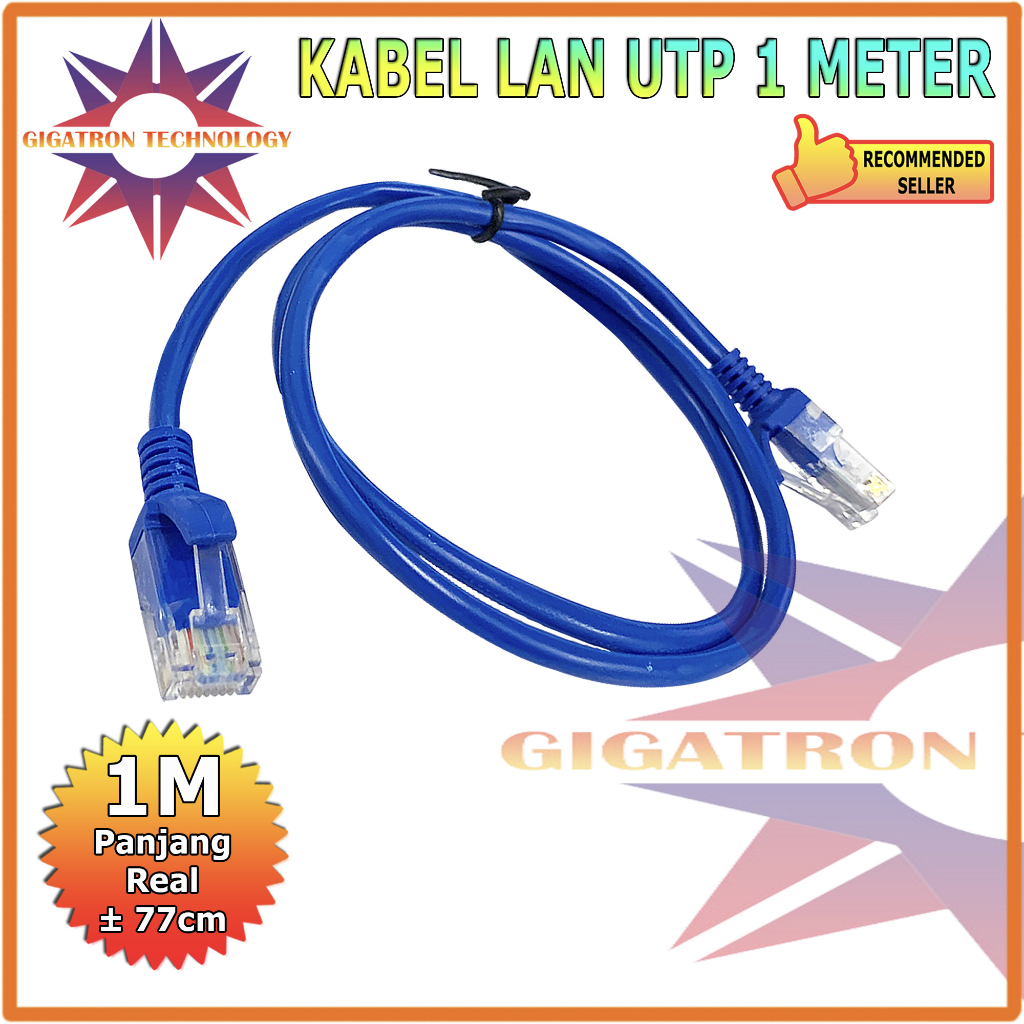 Kabel LAN RJ45 1 Meter 8Pin CAT 5E Baru Kabel LAN Biru / Kabel LAN Cat5e UTP 1 Meter Pakai Kabel LAN