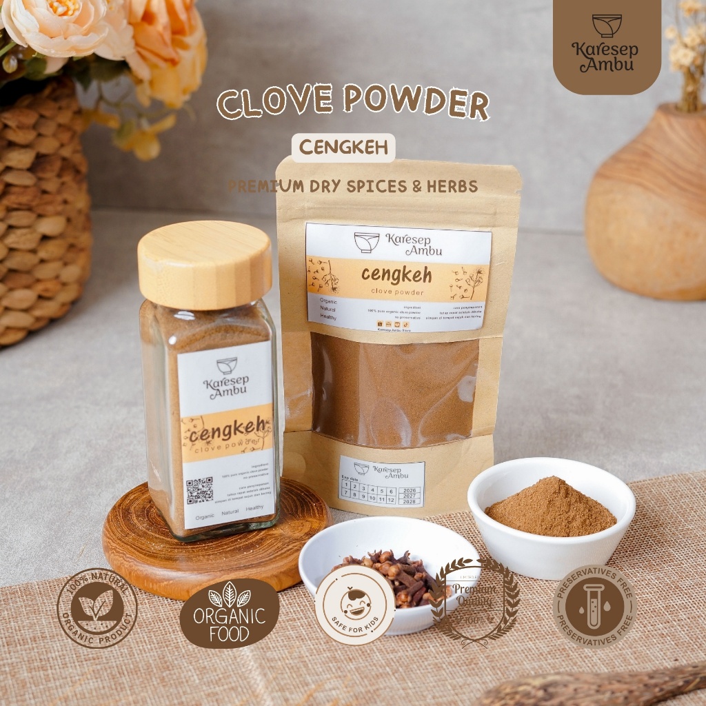 

Cengkeh / Clove Powder - Bumbu Dapur Rempah Premium Asli Murni Organik Dry Herbs & Spices by Karesep