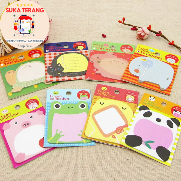 

ST 20 Lembar Sticky Notes Motif HEWAN Tempelan Kertas Catatan Memo Note Karakter Animal Mini Book Karakter Binatang Lucu