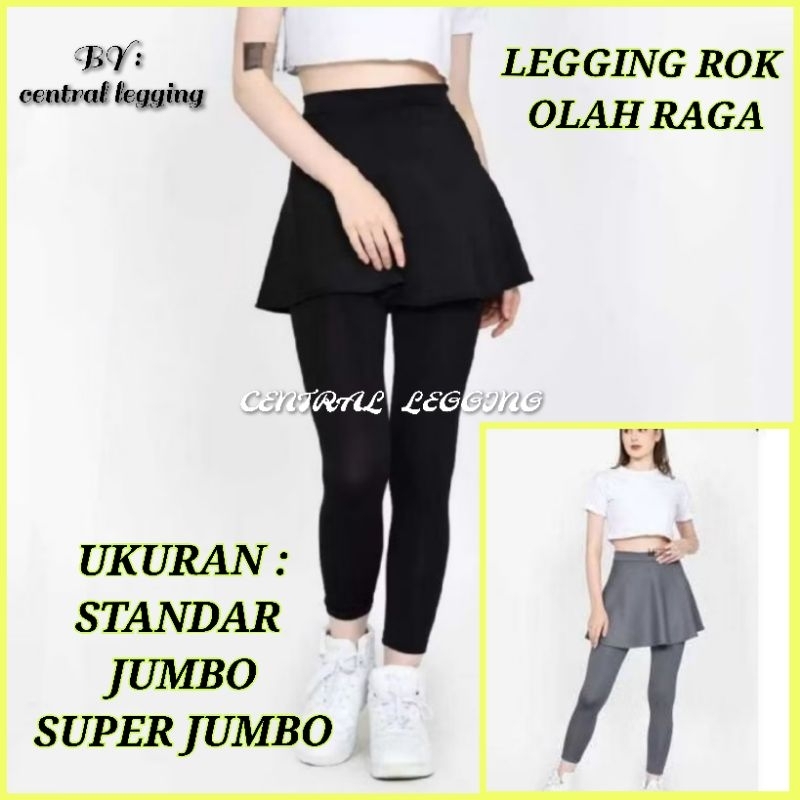 QH Rok Legging Panjang Wanita - Celana Rok Legging Olahraga - Leging Rok Bahan Spandex