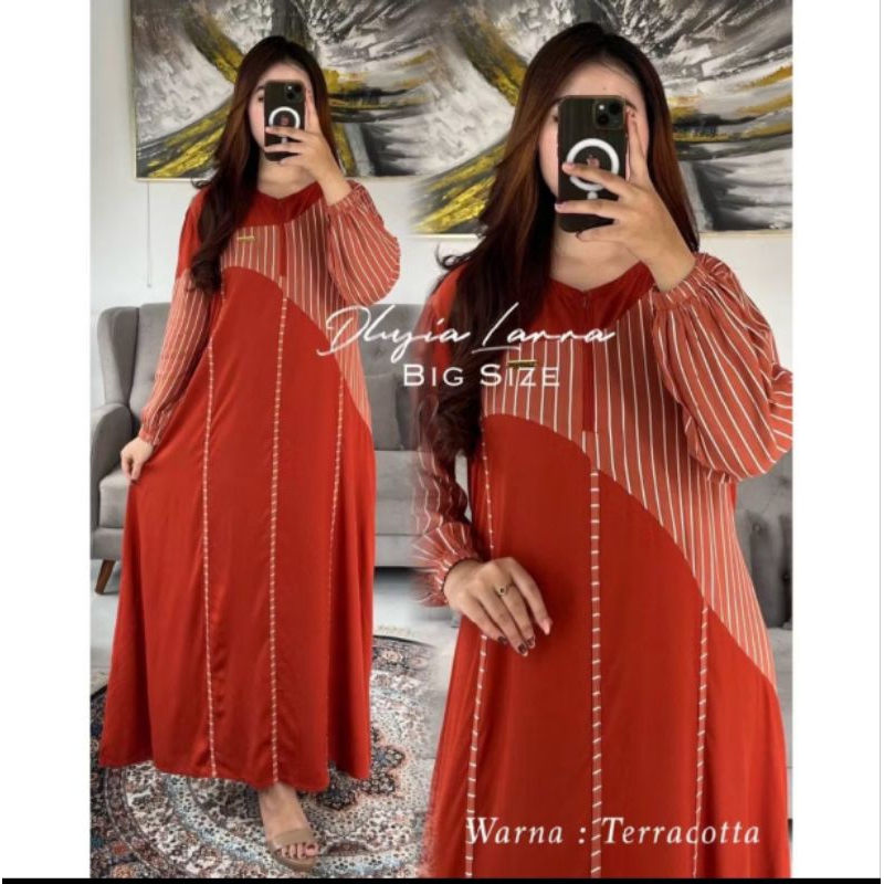 ReenaDaily LARRA by DLUSIA - Gamis LD 120 Daster Arab Bigsize Twill