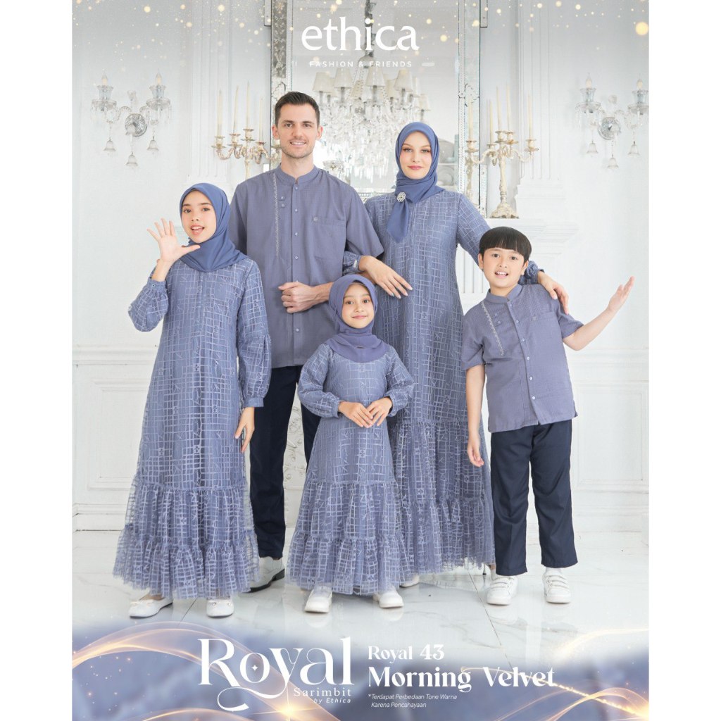 Ethica Roya 43 Morning Velvet Dress Dewasa Bahan Brukat-Dress Anak-Koko Anak sarimbit Keluarga Ethic