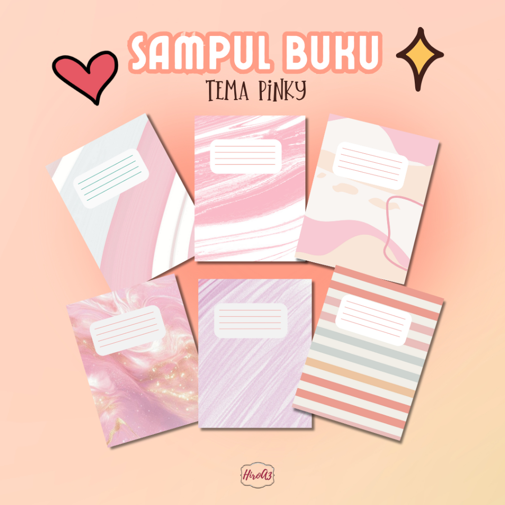

[HiroA3] Sampul Buku Cover Buku Aesthetic Tema PINKY Isi 10 pcs HVS 100gsm