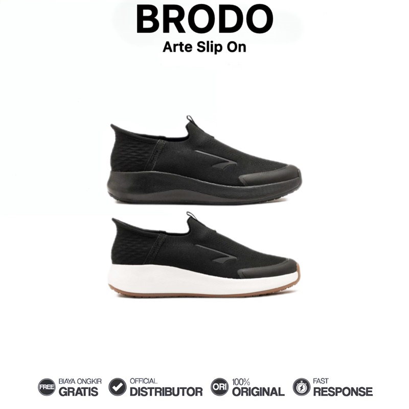 Brodo - Sepatu Arte Slip On Casual Unisex Wanita Pria Original 100%