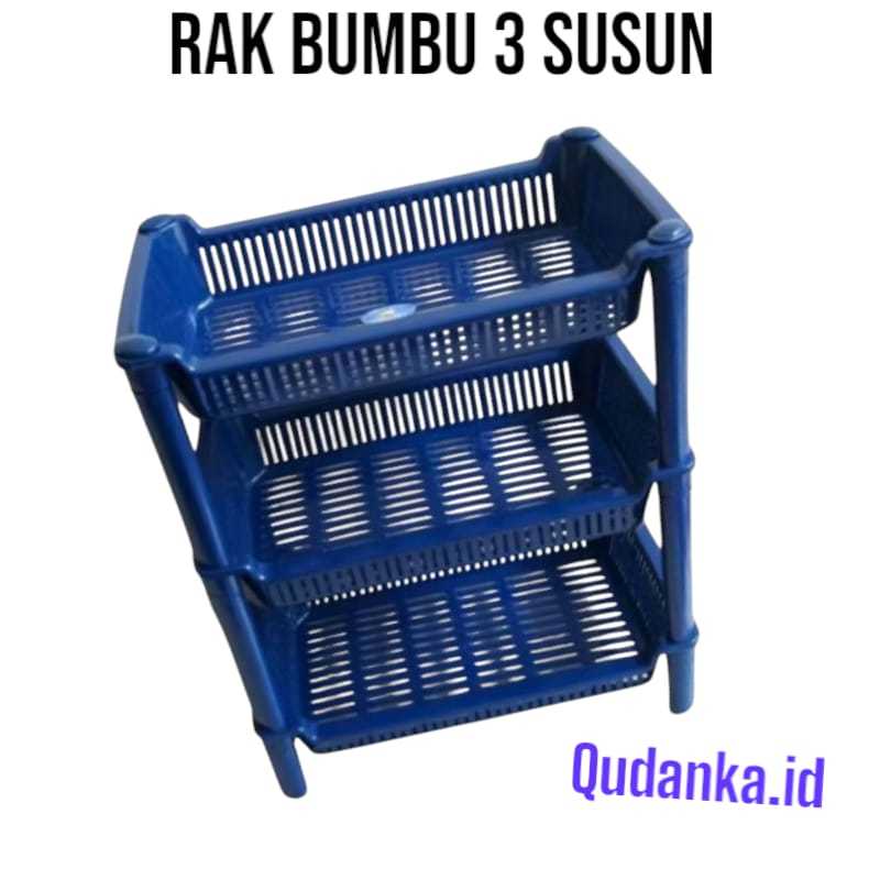 Rak bumbu plastik 3 susun serbaguna/rak dapur serbaguna/rak bumbu plastik kecil