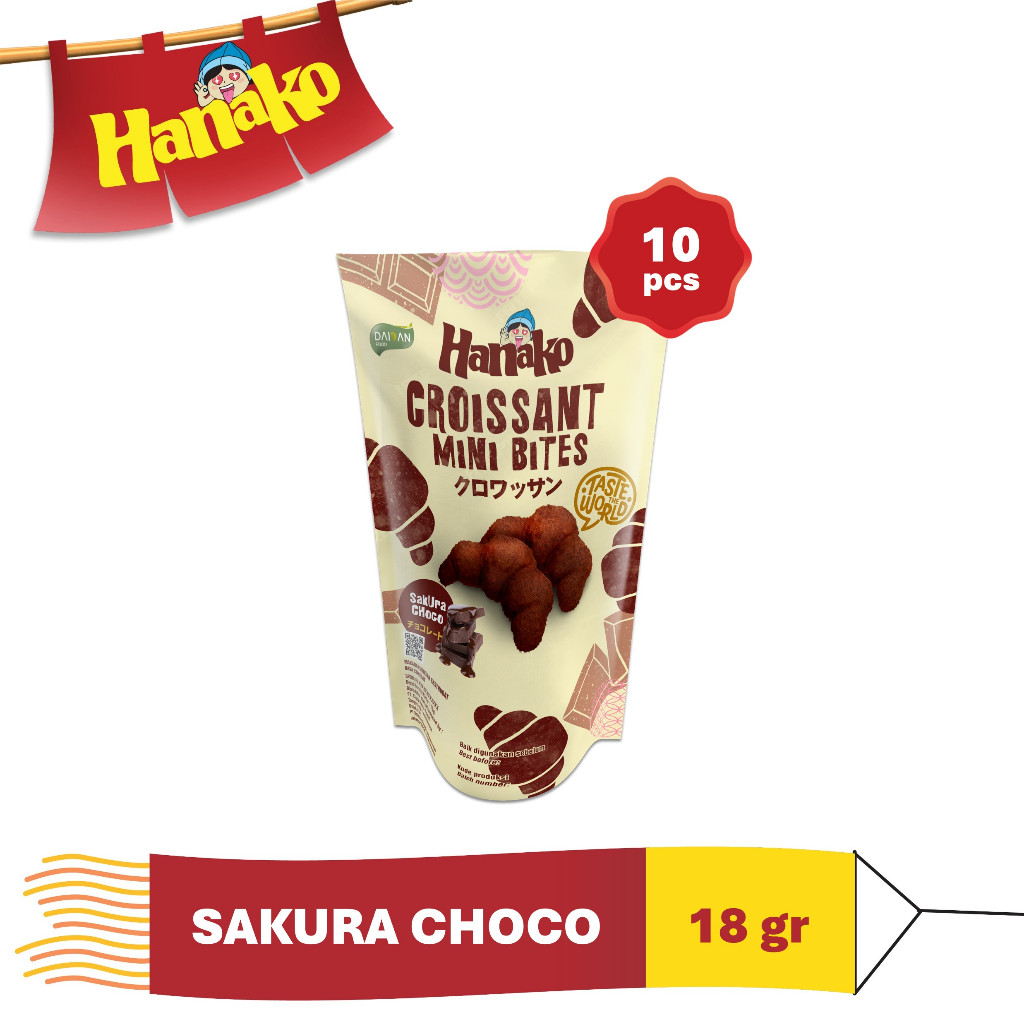 

Hanako Snack Croissant Mini Bites Sakura Choco 10 x 18 gr