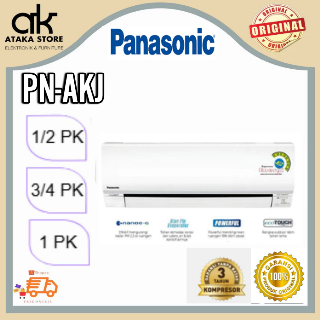 AC PANASONIC STANDARD PN5AKJ 1/2PK PN9AKJ  1PK OUTDOOR SILVER