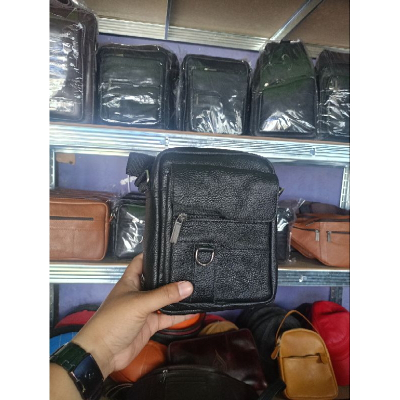 tas slempang kulit asli Garut pria kulit asli Garut