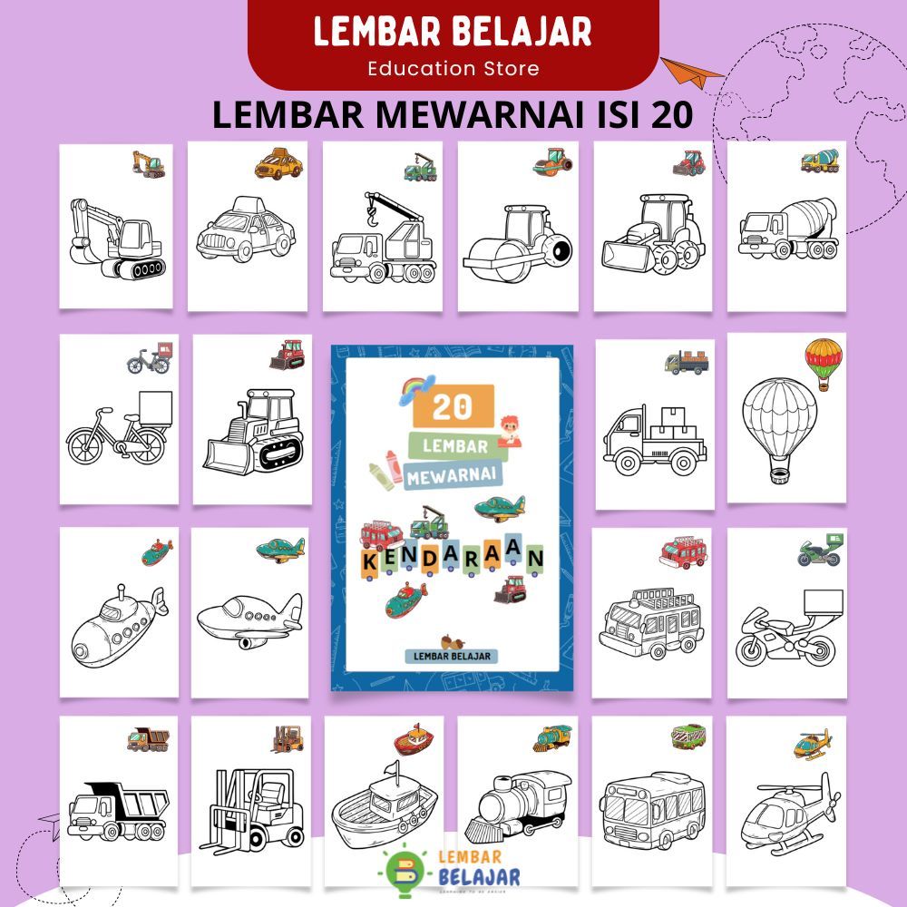 

LEMBAR BELAJAR Kertas Mewarnai Isi 20 HVS - Lembar Aktivitas Anak - Worksheet Belajar