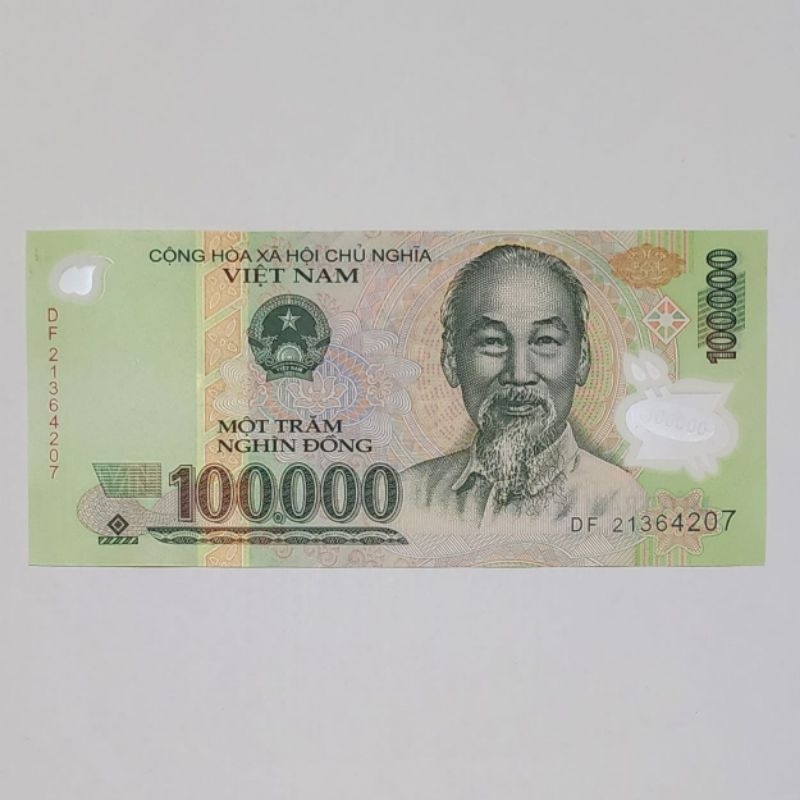 Uang Asing Vietnam Dong Pecahan 100000 Dong Polymer