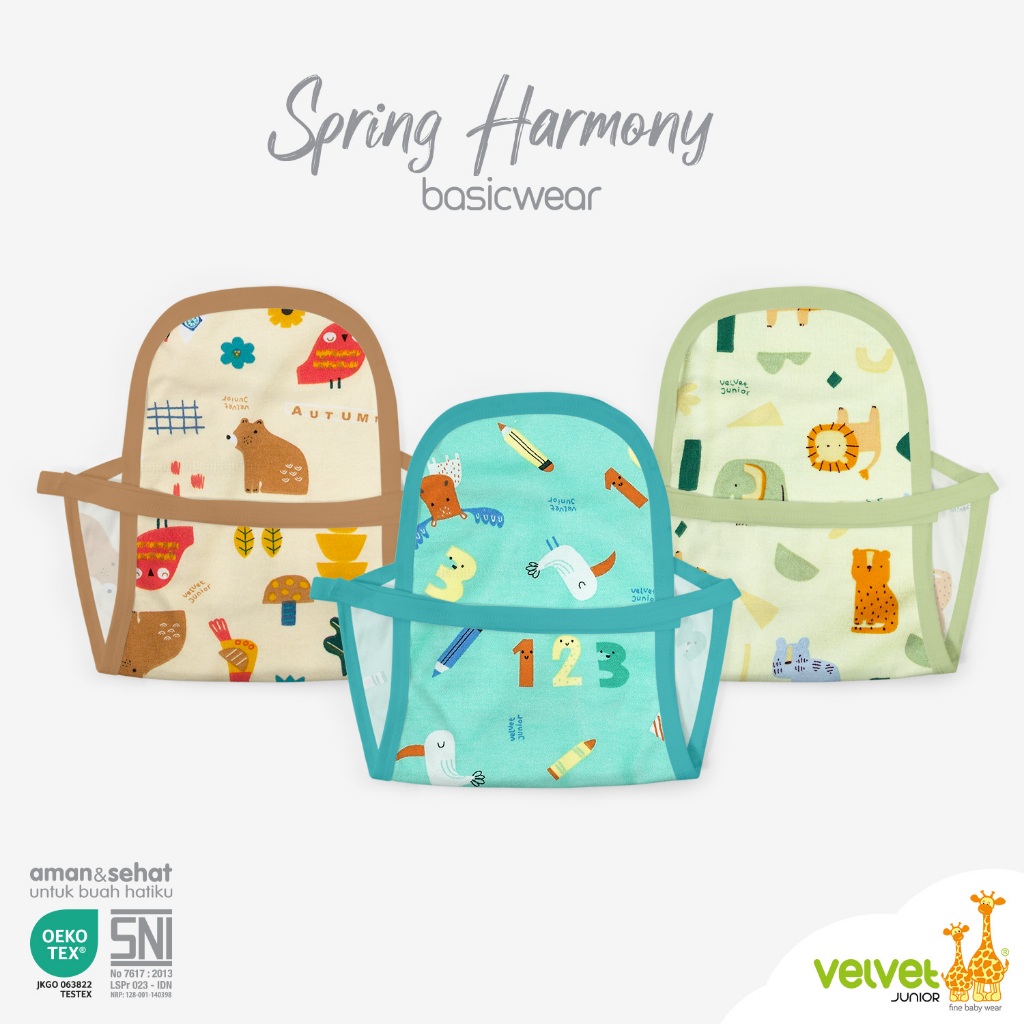 Velvet Junior Popok Kain / Popok Tali Motif Terbaru Isi 3pcs