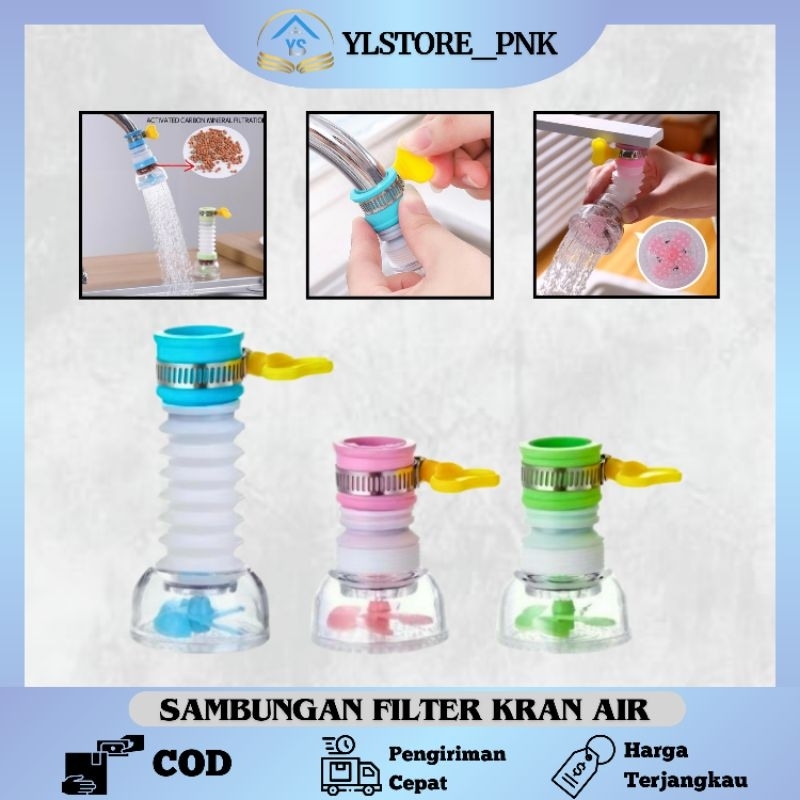 YLS - Sambungan kran air filter dengan klem fleksibel / Saringan kran anti muncrat / Sambungan Kran 
