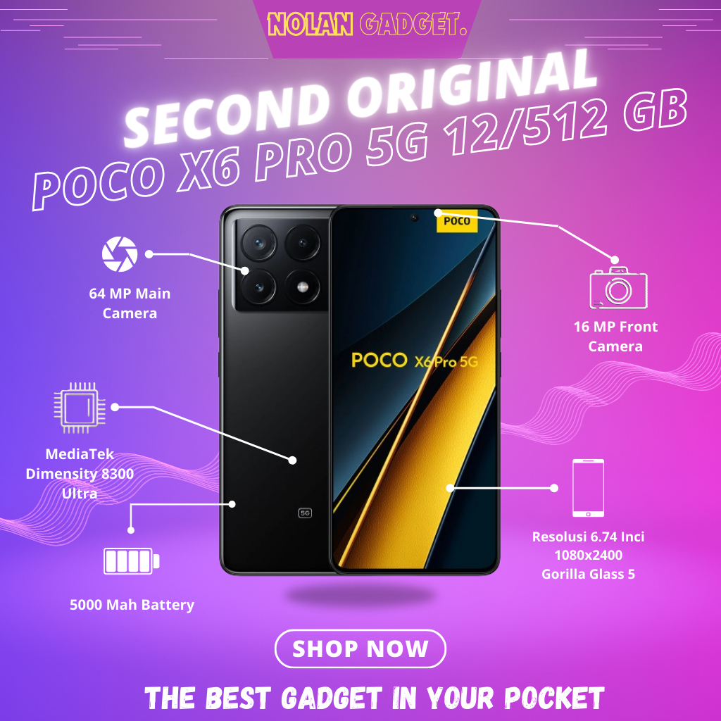 ORIGINAL XIAOMI POCO X6 PRO 5G • RAM 12/512 GB • FULLSET SECOND
