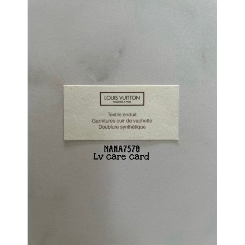 LV booklet care card
