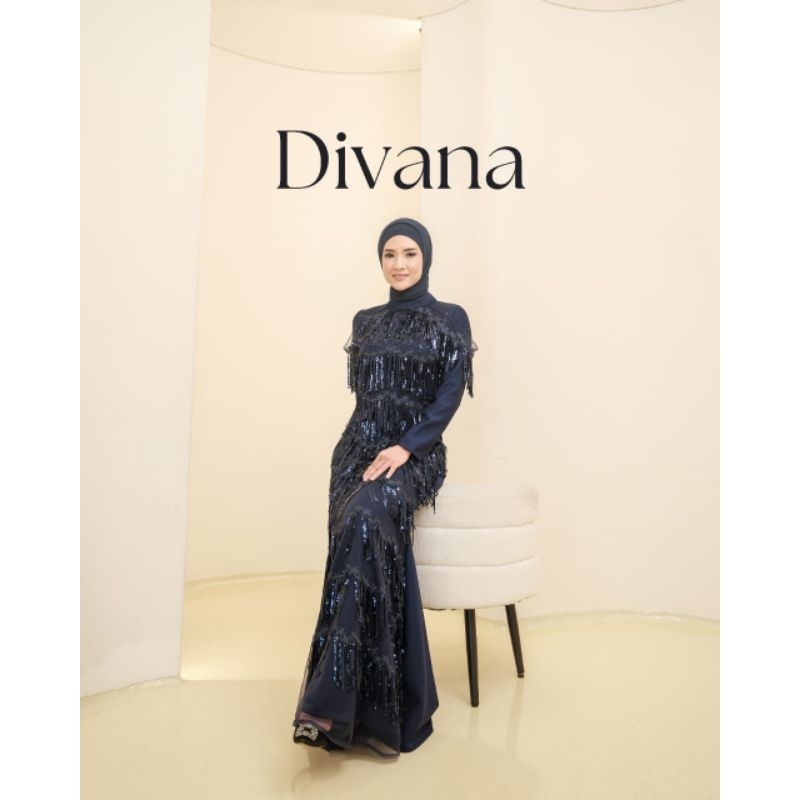 Divana Dress - dress viral terkini - dress simple elegan - ootd muslimah - dress kondangan- gaun pes