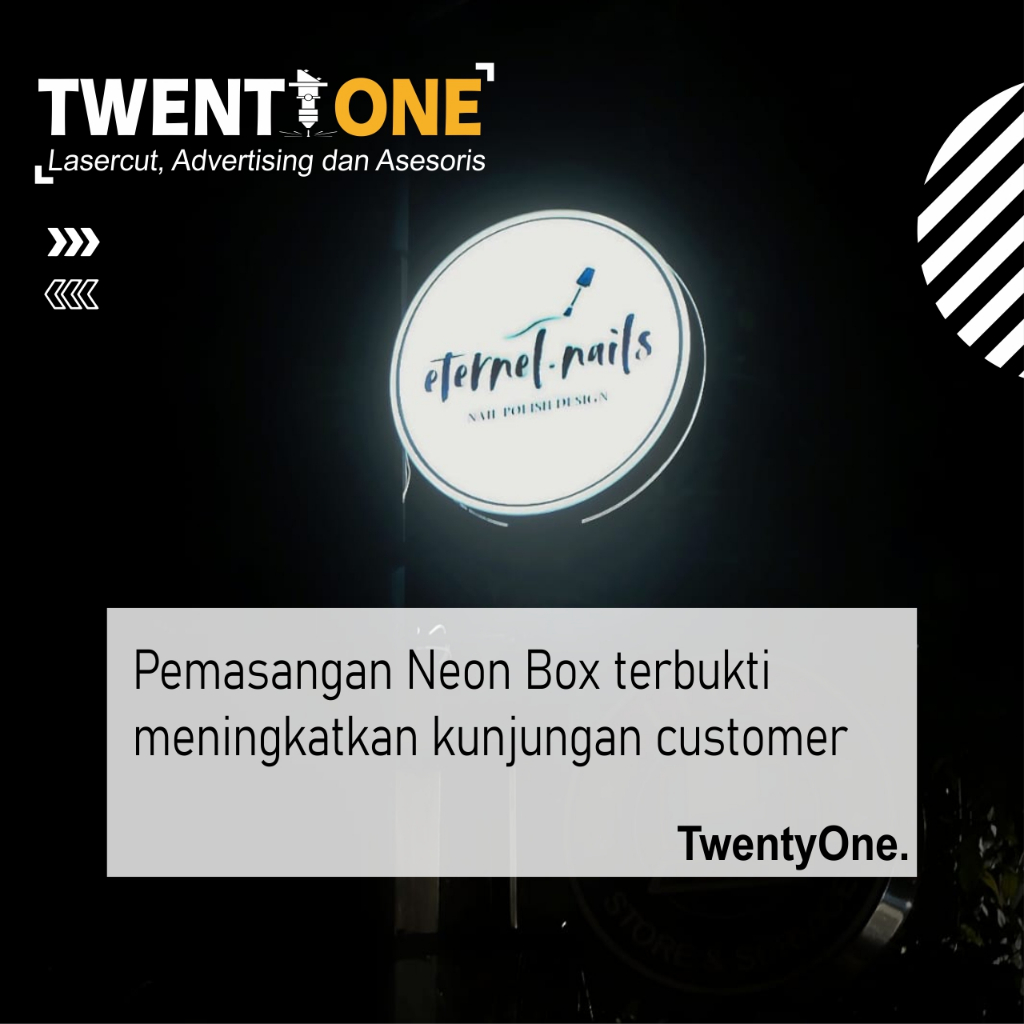 PAPAN NAMA TOKO NEON BOX Full Akrilik Gratis Pegangan Besi 2 SISI Plang nama toko tinggal pasang
