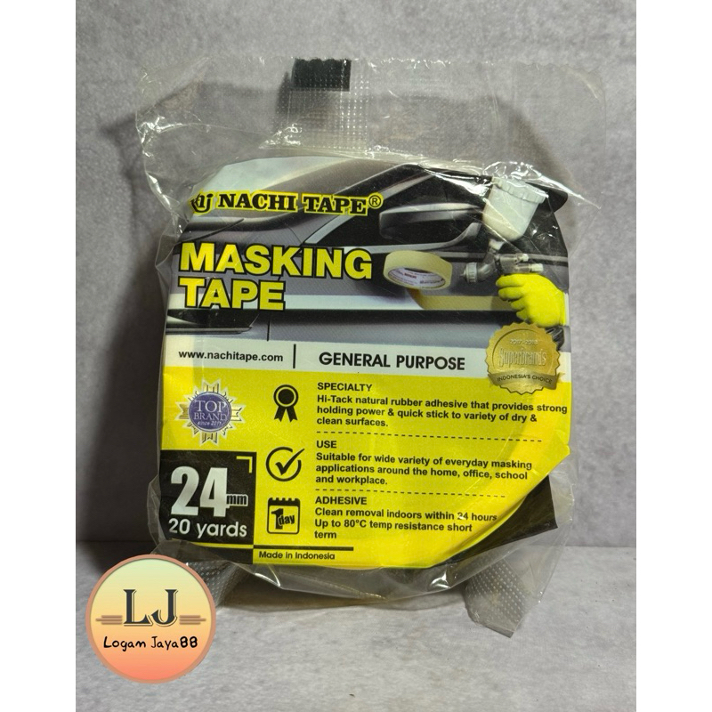 

Lem Kertas NACHI 24mm 20Yard | Lem kertas kuat tidak mudah lepas | Masking Tape Berkualitas