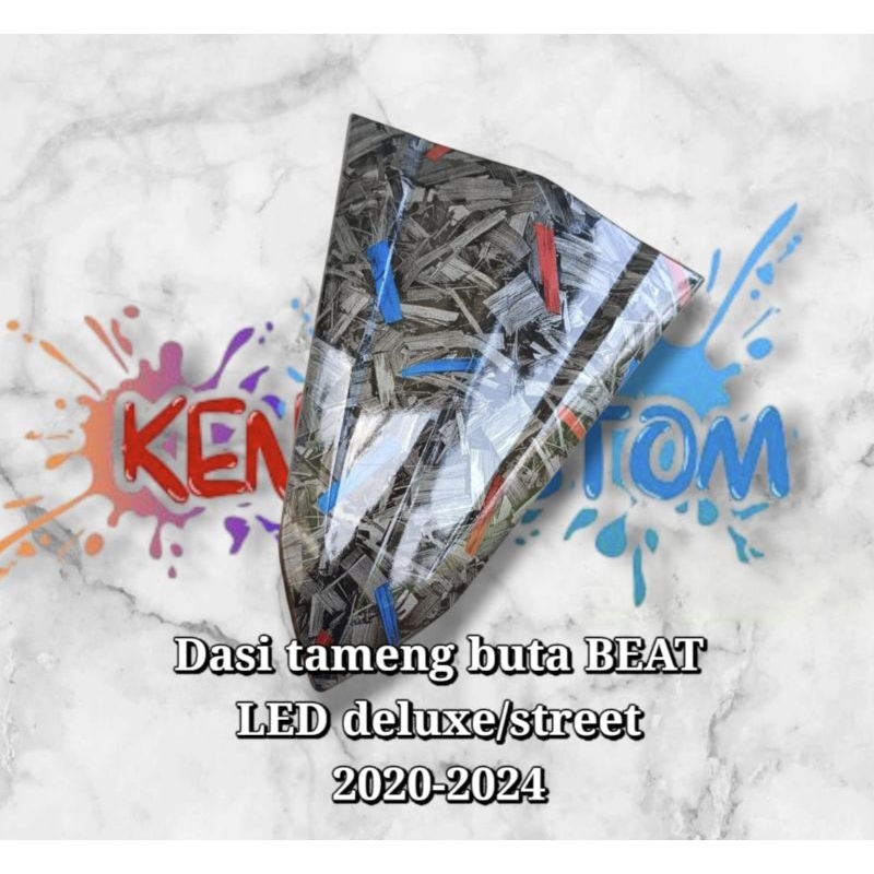 dasi panel tameng buta tanpa dudukan plat beat led deluxe street cbs K1A carbon wtp celup motif forg