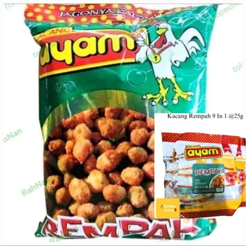 

Kacang rempah cap Ayam rasa ORIGINAL kemasan 225 gram & 9 in 1 dari kota Makassar