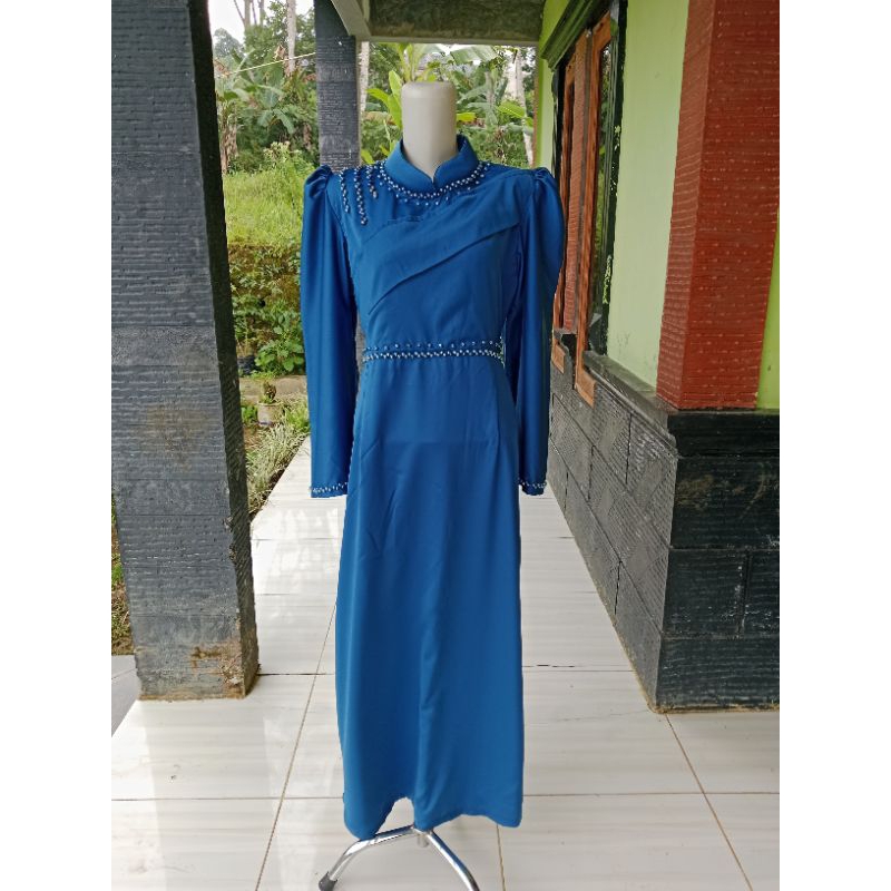 gamis satin variasi payet cantik