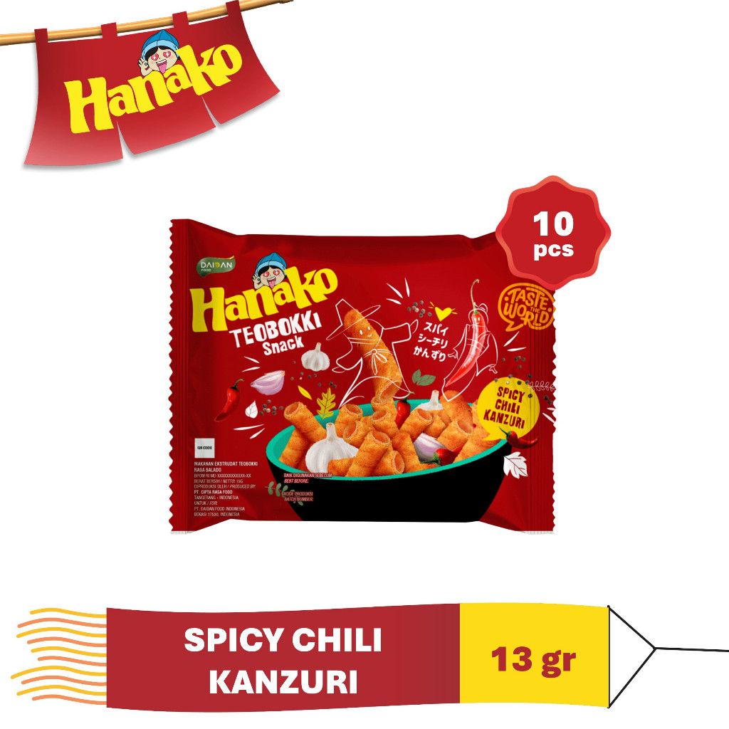 

Hanako Snack Teobokki Spicy Chili Kanzuri 10x 13 gr
