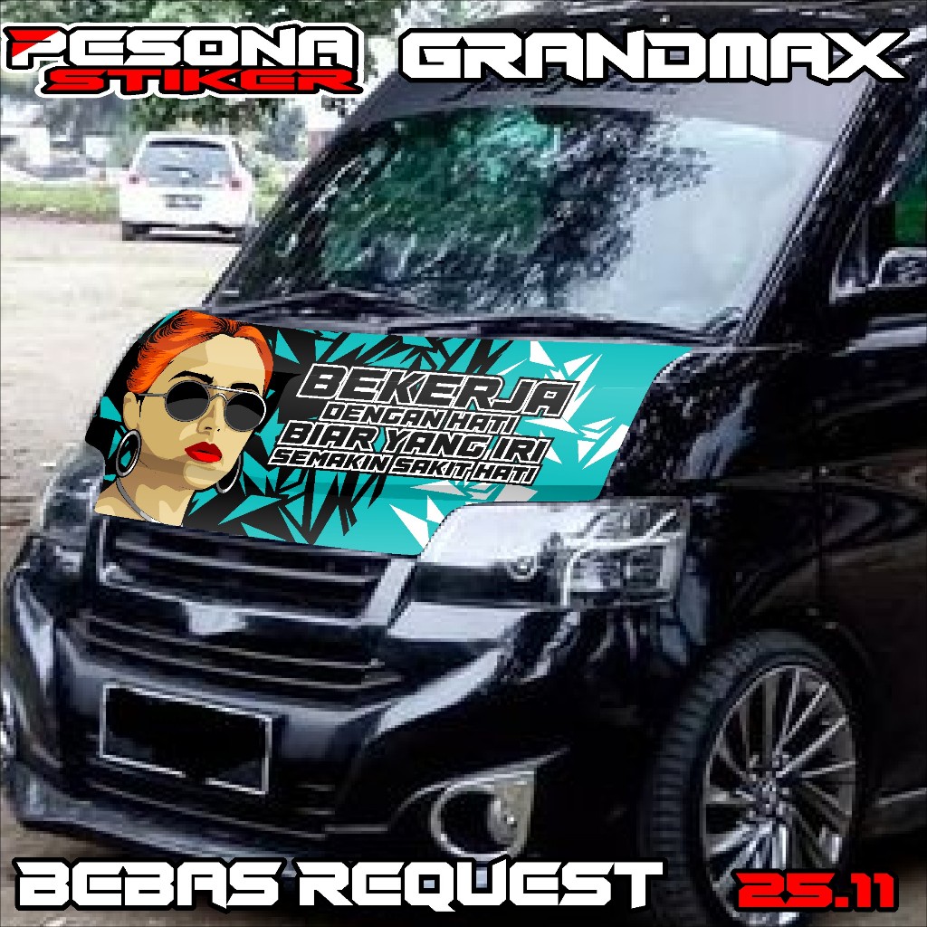 stiker decal kabin depan grandmax stiker dekal kap mesin grandmax bebas custom kd25.011