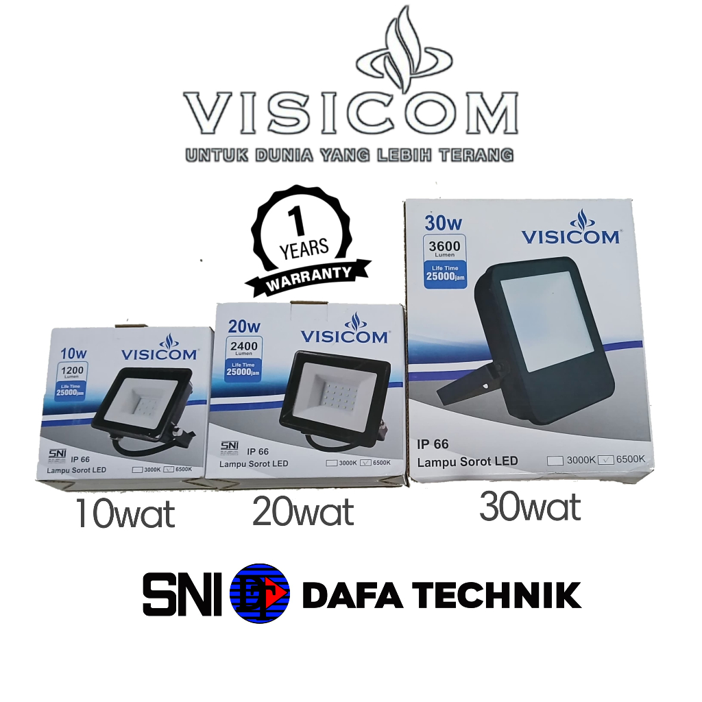 Lampu tembak sorot VISICOM LED 10WATT 12WATT